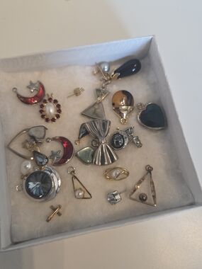 Mixed Gold and Silver Charm Pendant Set - Assorted Colors